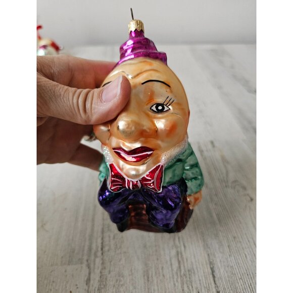 Vintage radko eggbert Humpty Dumpty fairytale ornament glass Xmas log tree - Picture 6 of 9